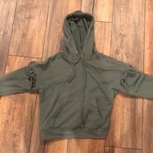 Dark green cropped hoodie